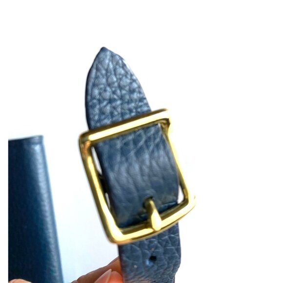 Lucchese Leather Passport Holder + Luggage Tag Set – Navy Blue R1236-4014 - Picture 8 of 13